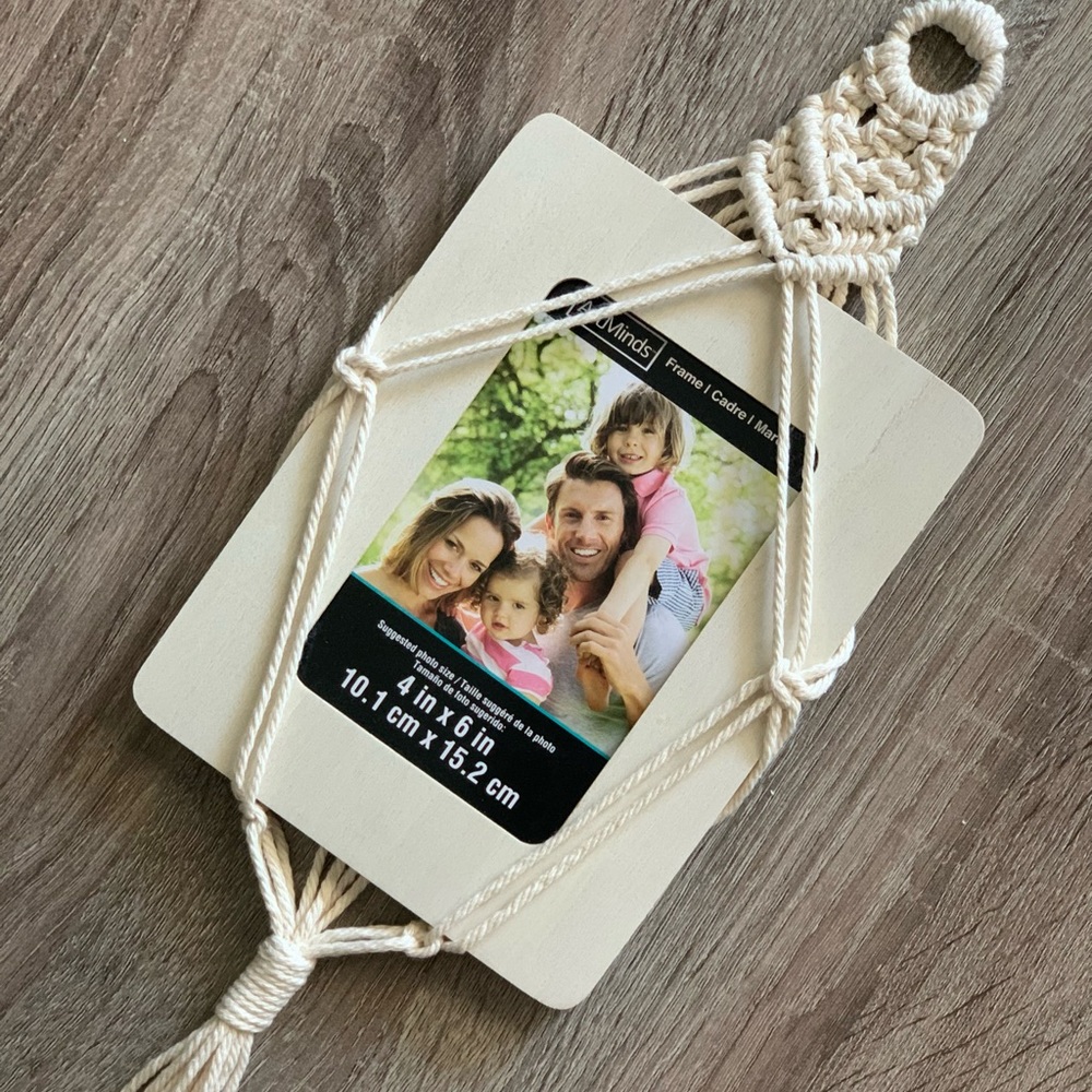 Handmade Macrame photo frame wall decor
